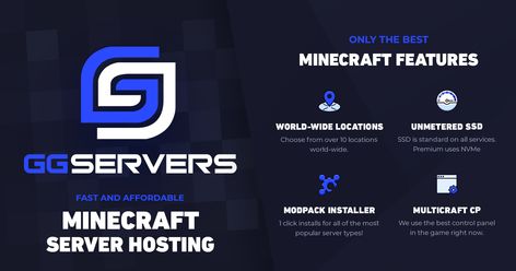 GGServers’ robust Minecraft host server will elevate your gaming experience. For better performance, it uses powerful processors. Standard service includes up to 4GHz, and premium service includes up to 5GHz. We offer unlimited SSD and NVMe storage with GGServers. Furthermore, it comes with mudpack support, and it can be installed with just one click.