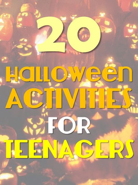 20 Halloween Activities for Teenagers 31 Days Of Halloween Activities, Halloween Activities For Adults, Teenager Activities, High School Halloween, Activities For Teenagers, Party Ideas For Teens, Halloween Things To Do, Teen Halloween Party, Halloween Train