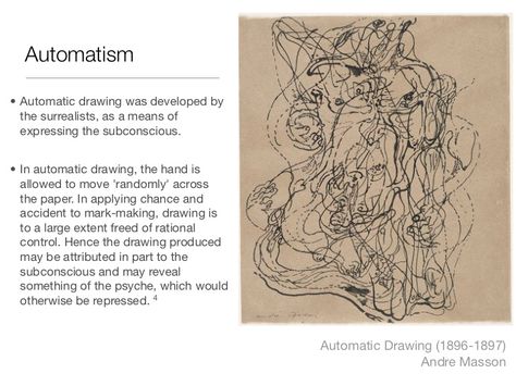 Automatism• Automatic drawing was developed by  the surrealists, as a means of  expressing the subconscious.• In automatic... Automatic Drawing Surrealism, Automatic Drawing Ideas, Automatism Art, Automatic Writing, Ib Art, Automatic Drawing, Artist Study, Students Day, Art Study