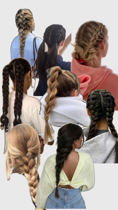 #hair #braid #braids #hairinspo #hairstyles Hairstyles For The Gym, Hair Sports, Hair Styels, Hairstyle Examples, Easy Hairstyles For Thick Hair, Sport Hair, Gym Hairstyles, Hair Bun Tutorial, Ribbon Hairstyle