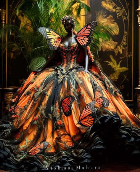 Butterfly Dress Design, Vishma Maharaj, Dreamy Gowns, Butterfly Fashion, Dress Code Wedding, Amazing Dresses, Princess Gown, Fantasy Gowns, Gorgeous Clothes