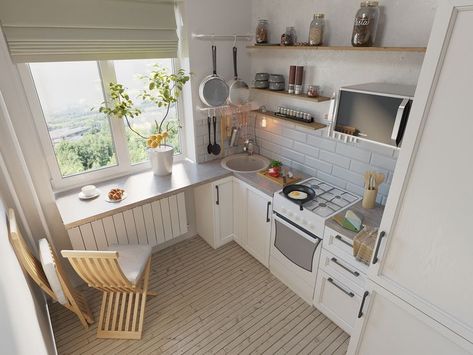 A small Scandinavian-style kitchen Bakers Kitchen Design, Small Home Bakery, Home Bakery Kitchen, German Kitchen Design, Bakers Kitchen, Organization Pantry, Bakery Design Interior, Bakery Kitchen, Buttercream Cake Decorating