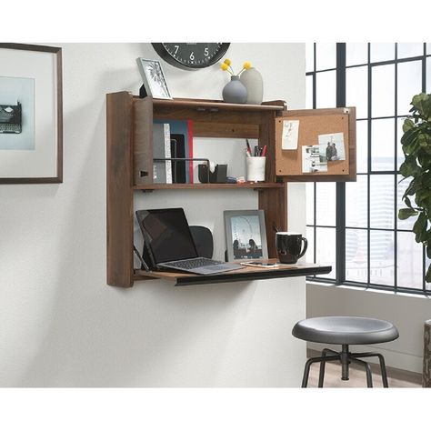 12 Floating Desks So Genius, You'll Wonder Why You Haven't Owned One All This Time Floating Desk Ideas, Floating Wall Desk, Murphy Desk, Wide Bookcase, Compact Desks, Wall Mounted Desk, Floating Desk, Wall Desk, Small Space Solutions