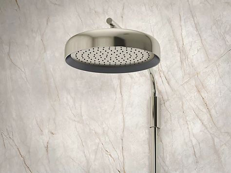 Statement Round 10" 1.75 GPM Rainhead | K-26291-G | KOHLER | KOHLER Rainhead Shower, Rain Head, Kohler Faucet, Fixed Shower Head, Water Enhancer, Summer Storm, Water Efficiency, Rainfall Shower Head, Summer Rain