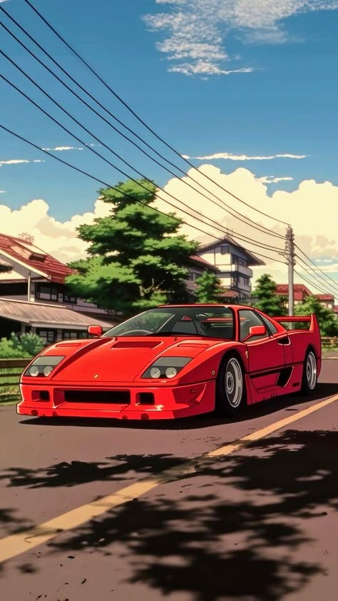 Jdm Wallpaper, Cool Car Drawings, Best Jdm Cars, Car Artwork, Cool Car Pictures, Street Racing Cars, Ferrari F40, Car Illustration, Street Racing