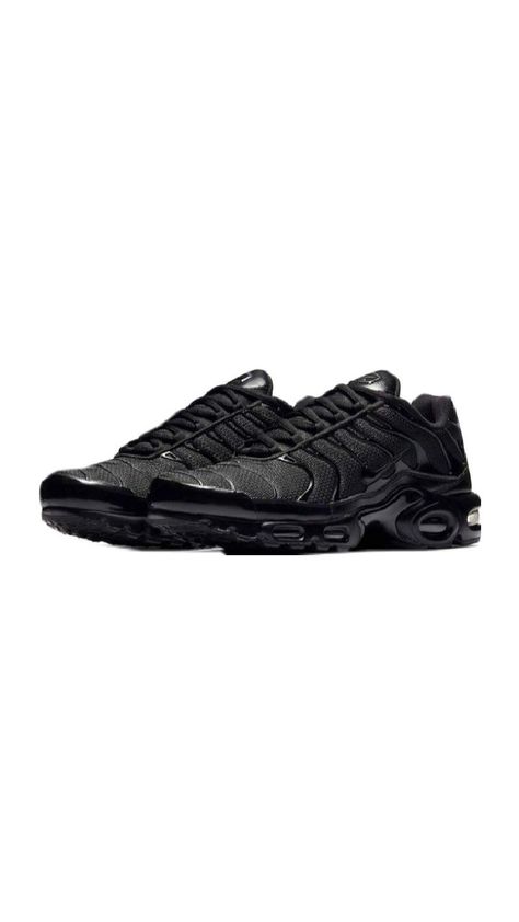 Nike Tn Triple Black, All Black Tns, Black Tns, Tns Nike, Nike Tn Shoes, Nike Air Plus, Nike Tn Air Max, Nike Air Max Plus Black, Nike Tns