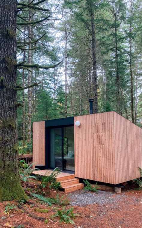 Retreat Space, Minimalist Cabin, Glamping Pods, Wooden Cabin, Tiny Houses For Rent, Forest Cabin, Forest Bathing, Getaway Cabins, Casa Container