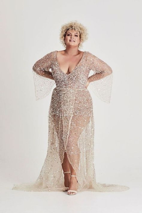 Plus Size Glitter Dress, Rose Gold Gown, Gold Wedding Gowns, One Day Bridal, Plus Wedding Dresses, Gold Wedding Dress, Gold Gown, Curvy Bride, Plus Size Gowns