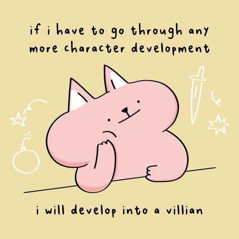 and there’ll be no heheHaHa left 👿 Quirky Doodles, Positive Kawaii Quotes, Selfcare Memes Funny, Motivational Mondays, Self Love Memes Funny, Cat Drawing Memes Funny, Journal Images, Funny Overthinking Memes, Ad Layout