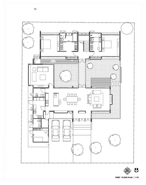 Gallery - Nature House / Junsekino Architect and Design - 19 House Plan Gallery 3 Bedroom, Inner Garden Design, Feng Shui House Plans, Inner Garden, Nature House, Villa Plan, House In Nature, Tropical House, Courtyard House