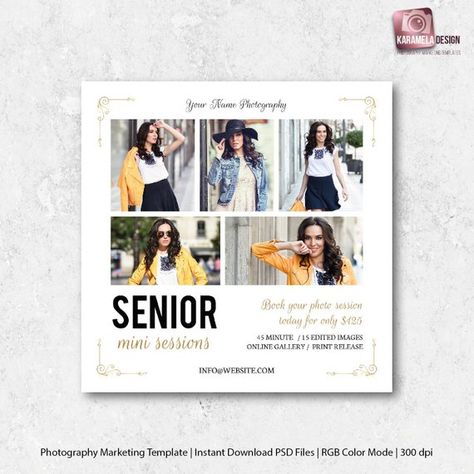 Photography Business Plan, Template Graduation, Photography Business Marketing, Photography Marketing Templates, Photography Mini Sessions, Photography Templates, Athletic Looks, Photography Marketing, Marketing Template