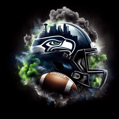 Seattle Seahawks Wallpaper, Seahawks Wallpaper, Seahawk Logo, Football Helmet Design, Nfl Logos, Nfl Seahawks, Seattle Seahawks Logo, Nfl Football Pictures, Nfl Football Art