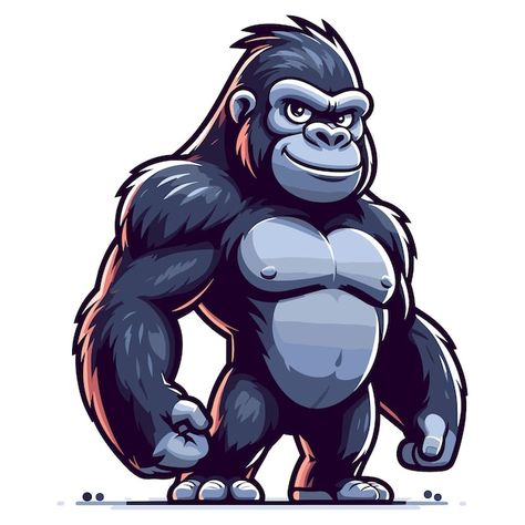 Gorilla Cartoon, King Kong Cartoon, Cartoon Gorilla, Gorilla Cartoon Drawing, King Kong Illustration, Gorilla Cartoon Character Design, Cute Gorilla Illustration, Angry Gorilla Drawing, Gorillas Official Art