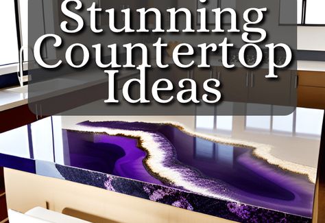 7 Stunning Epoxy Countertop Ideas That Will Transform Your Kitchen Resin Countertops Kitchen Counters, Resin Countertops Diy, Epoxy Countertop Ideas, Diy Epoxy Countertop, Stunning Countertops, Glass Kitchen Countertops, Epoxy Resin Countertop, Complete The Heart, Bar Top Epoxy