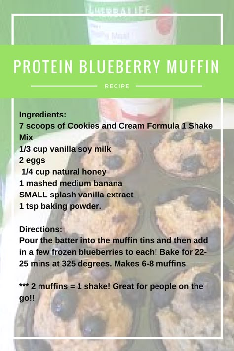 Herbalife Protein Blueberry Muffins Herbalife Muffins, Protein Blueberry Muffins, Herbalife Snacks, Blow Dry Short Hair, Herbal Life Recipes, Herbalife Meal Plan, Herbal Life Shakes, Protein Blueberry, Short Hair Tips