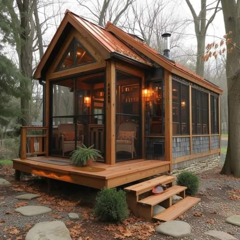 Wooden House Interior Design, Small Wooden House Design, Wooden House Interior, House Design Philippines, Man House, Pre Fab Tiny House, Cabin Designs, Wooden House Design, Narrow Lot House