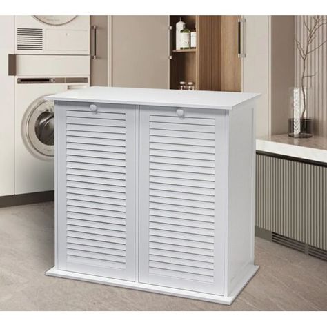 Laundry Folding Station, Cabinet Laundry Hamper, Clothes Sorting, Tilt Out Laundry Hamper, Bathroom Box, Laundry Cabinets, Laundry Sorter, Primary Bath, Laundry Room Bathroom