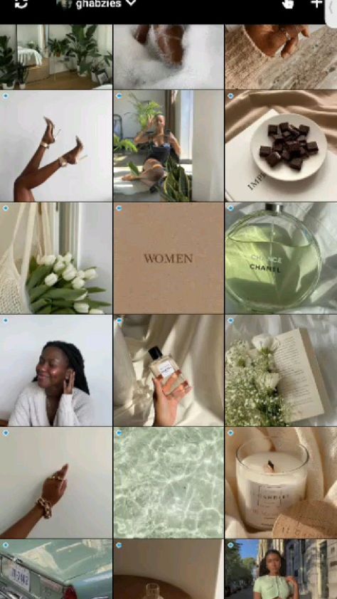 feeds ideas 🍀 Earthy Instagram Feed Aesthetic, Green Beige Instagram Feed, Sage Brown Aesthetic, Aesthetic Instagram Feed Color Palette, Spring Feed Instagram, Clean Girl Instagram Feed, Green Aesthetic Instagram Feed, Color Palette Instagram Feed, Green Instagram Theme