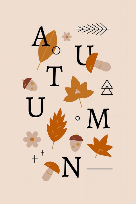 Autumn Prints, Fall Illustration, Helloween Wallpaper, Autumn Poster, Autumn Wallpaper, Idee Cricut, Autumn Background, Cute Fall Wallpaper, Iphone Wallpaper Fall