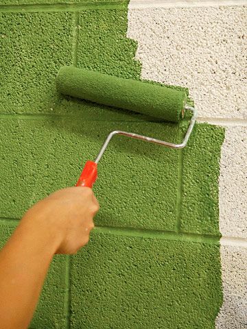 Painting Brick House, Exterior Concrete Paint, Concrete Wall Paint, Painting Concrete Walls, Interior House Painting, Concrete Basement Walls, Painting Brick, Painting Cement, Concrete Block Walls