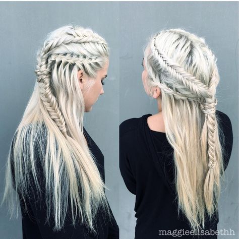 Battle Braids, Braid Magic, Viking Hairstyles, Viking Braids, Viking Hair, Hair Flow, Hair Extensions Best, Hair Braid Videos, Glam Hair