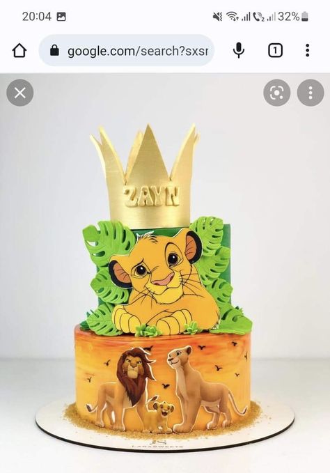 Simba Lion King Cake, Lion Guard Cake, Ocean Birthday Cakes, Lion King Cake, Simba Lion King, Jungle Theme Cakes, Simba Lion, Lion King Baby Shower, Lion King Baby