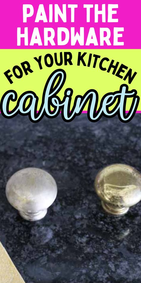 Painting Cabinet Hardware Drawer Pulls, Spray Paint Cabinet Pulls, Paint Kitchen Hardware, Wooden Cabinet Hardware, Painting Metal Cabinets, Spray Paint Cabinets, Painting Cabinet Doors, Repainting Cabinets, Diy Door Knobs