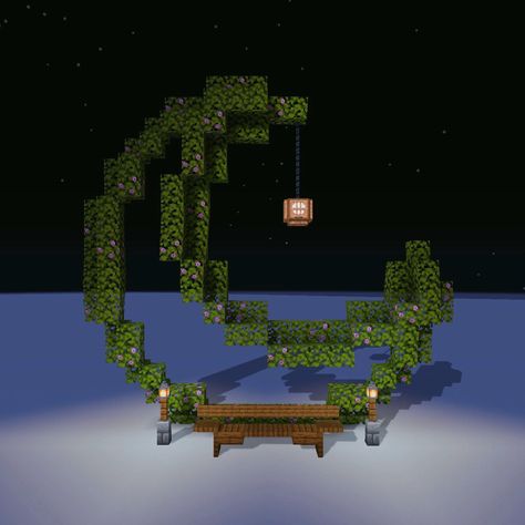 Minecraft Leaves Decoration, Minecraft Amphitheater, Enchanting Area Minecraft Design, Moon Pond Minecraft, Small Waterfall Minecraft, Minecraft Circle Farm, Minecraft Floating Lights, Amethyst Enchanting Room Minecraft, Heart Lake Minecraft