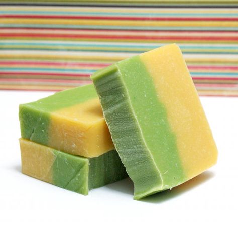 This cold process homemade soap recipe is basic enough for the beginner soapmaker and yields approximately 10 - 12 lemongrass and mint scented bars. Homemade Soap Recipe, Summer Soap, Lemongrass Soap, Mint Soap, Homemade Soap Bars, Cold Process Soap Recipes, Scent Bars, Diy Soaps, Soap Recipe