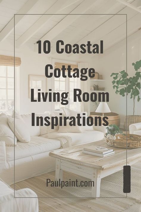 Looking to transform your living space into a blissful coastal retreat? Check out these 10 coastal cottage living room ideas that will bring a fresh, breezy vibe to your home. From light palettes to nautical decor, you'll find plenty of inspiration here. Create a relaxing getaway right in your own living room with soothing colors, mixing textures, and the perfect beachy accents. Get started on making your coastal dreams come true and turn your space into a tranquil haven you'll love relaxing in. Coastal Cottage Coffee Table, Coastal Living Room Tables, New England Beach House Living Room, Coastal Hearth Decor, Cottage Condo Decor, Hygge Beach House, Tiny Coastal Living Room, Small Coastal Cottage Interiors, Timeless Coastal Decor