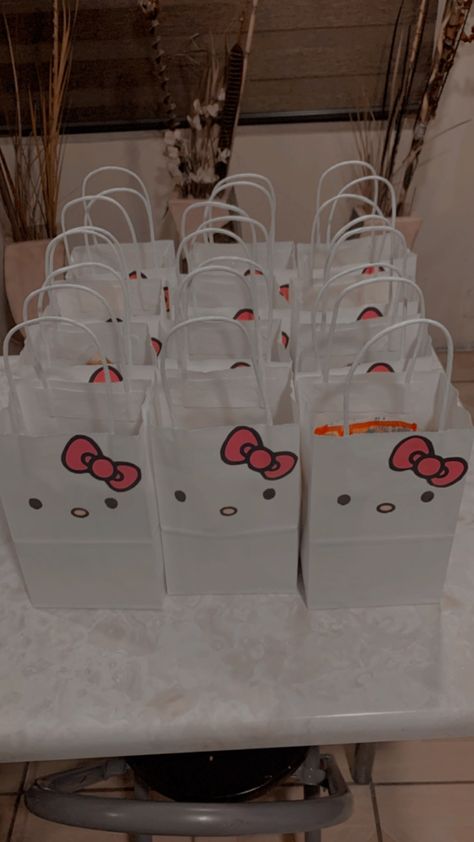 Hello Kitty Decorations Party, Hello Kitty Party Theme Ideas, Hello Kitty Treat Bags, Hello Kitty Party Snacks, Hello Kitty Sweet 16 Decor, Hello Kitty Birthday Party Favors, Hello Kitty Party Diy, Hello Kitty Party Ideas Decoration Diy, Hello Kitty Themed Party