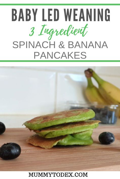 Spinach Pancakes For Baby, Baby Led Weaning Banana, Baby Led Weaning Pancakes, Spinach Banana Pancakes, Baby Led Weaning Muffins, Baby Led Weaning Breakfast Ideas, Muffins Baby, Led Weaning Breakfast, Baby Led Weaning Breakfast