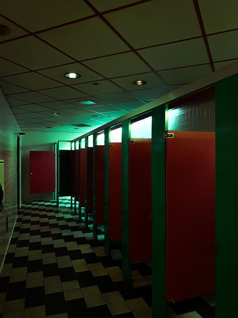 90s Bathroom, Public Bathroom, Dreamcore Aesthetic, Bathroom Stall, Restroom Design, Public Bathrooms, Dreamcore Weirdcore, Cinematography, Photography