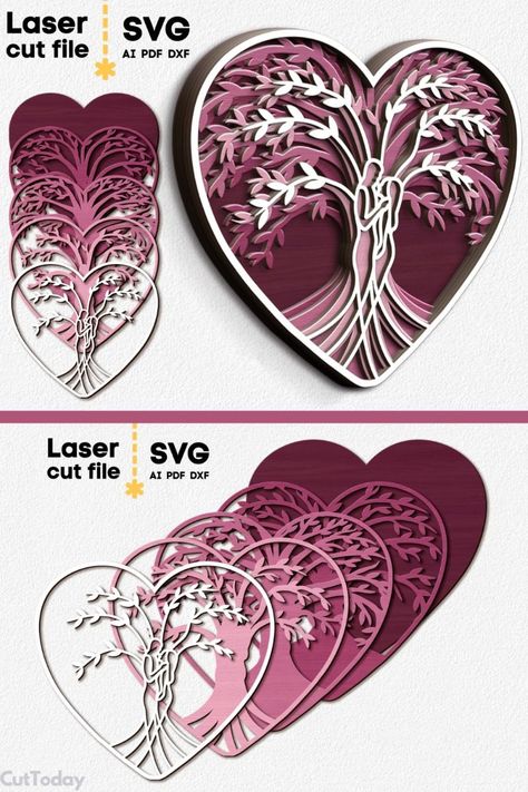 Use this beautiful SVG file to create your own unique Tree of Life project! Perfect for wood signs, wall art, and more.  #treeoflifesvg #cricutsvg . #Couture #Sculpfun_S9_Laser_Projects #Layered_Cricut_Projects #Engraver_Projects Engraver Projects, Tree Of Life Svg, Laser Cut Wood Jewelry, Diy Laser Engraver, Wood Laser Ideas, Laser Cut Decor, Laser Cut Wood Earrings, Laser Cut Wood Crafts, Laser Engraved Ideas