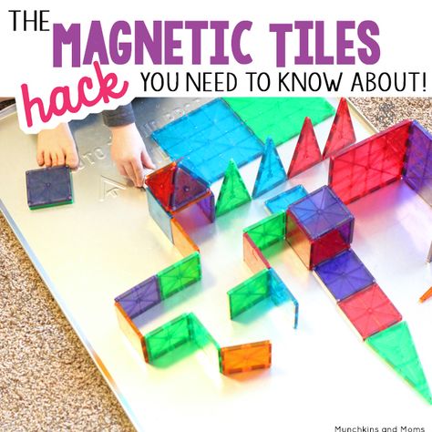 Magnet Tile Storage Ideas, Magnetic Tiles Storage Ideas, Magna Tile Storage, Magnatile Storage Ideas, Magnetic Tile Storage Ideas, Tile Hacks, Blocks Center, Magnet Tiles, Educational Toddler Activities