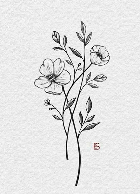 1 Line Flower Drawing, Fine Line Flower Drawings, Simple Flower Tattoos For Women, Simple Flower Tattoo Designs, Fine Lines Tattoo, Simple Floral Tattoo, Flower Fine Line Tattoo, Flower Tattoos Simple, Flower Line Tattoo