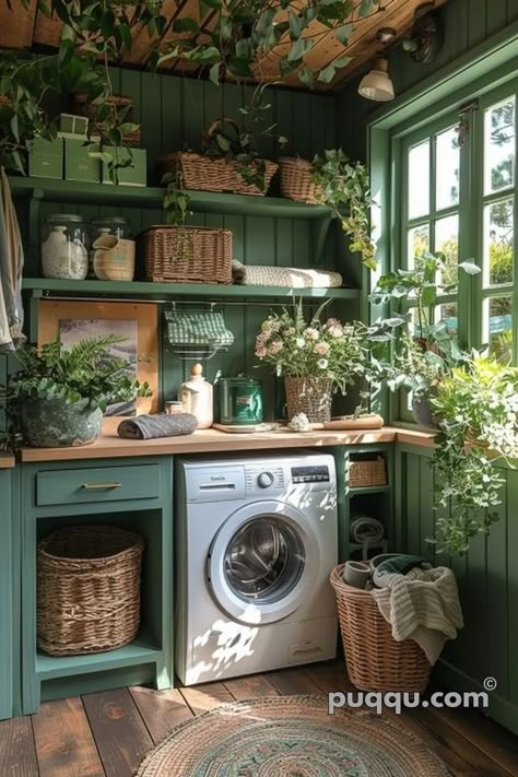 Laundry Room Decor Ideas, Laundry Room Design Ideas, Green Laundry, Laundry Room Wallpaper, Dream Laundry Room, Laundry Room Renovation, Laundry Room Ideas, Laundry Room Remodel, Laundry Room Inspiration