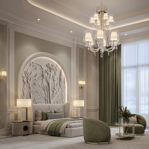 Bedroom Design :: Behance Classic Bedroom Curtains, Modern Luxury Bedroom Master Suite Interior Design, Bedroom Modern Classic Interior Design, Classical Bedroom Interior, Luxury Vintage Bedroom, Behance Interior Bedroom, Neo Classical Interiors Bedroom, Classic Bedroom Design Luxury, Bedroom Back Wall Design