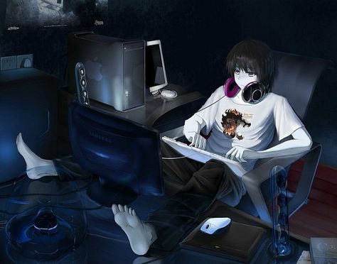 Hikikomori Anime, Gamer Boys Aesthetic, Gamers Anime, Hd Anime Wallpapers, Evil Anime, Dark Anime Guys, 5 Anime, Cool Anime Guys, Intp