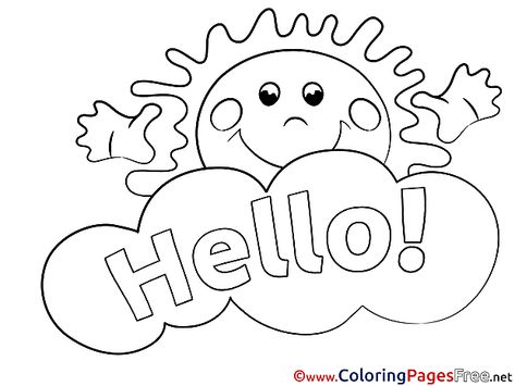 Sun Colouring Sheet download Hello Greetings Preschool Activities, Greetings Activities For Kids, Greetings Worksheets For Kindergarten, Welcome To Preschool Coloring Sheet, Sun Worksheets For Kids, Hello Drawing, Welcome To 2nd Grade Coloring Sheet, Hello Summer Coloring Pages, Rainy Day Colouring Sheet