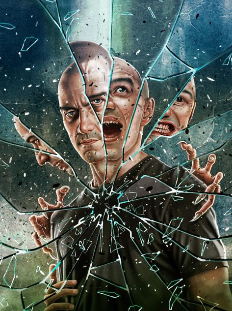 Split Movie, Cool Mirrors, James Mcavoy, Broken Glass, A Level Art, Movie Art, Horror Movies, Poster Art, Poster Design