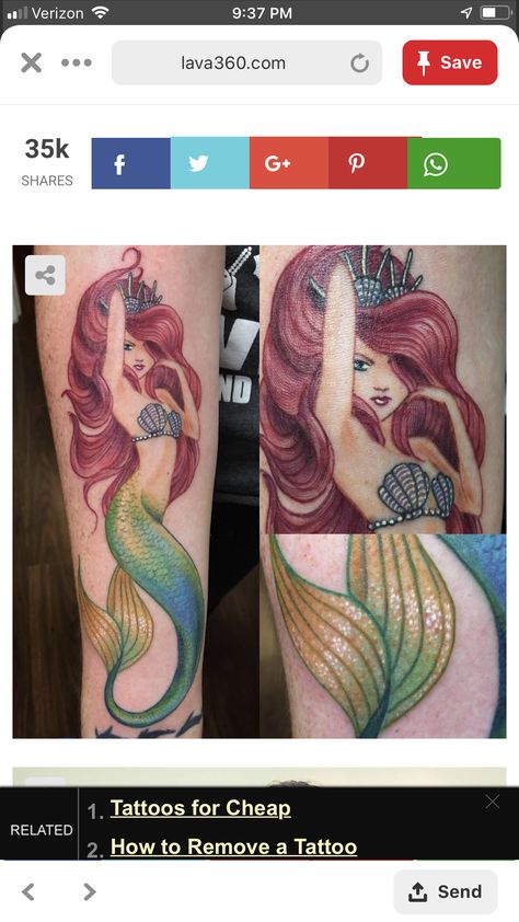 Tattoo Mermaid, Mermaid Tattoo Designs, Anker Tattoo, Tattoo Trend, Harry Potter Tattoos, Tattoos Geometric, Disney Tattoo, Tattoos Skull, Mermaid Tattoo