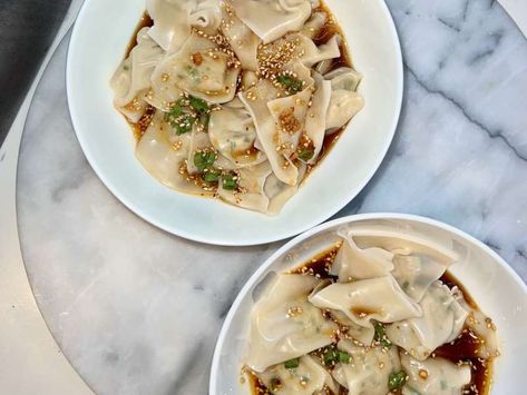 Chicken & Chive Wontons Recipe - Whisk Gyoza Wrappers, Wonton Dumplings, Chicken Wontons, Chili Crisp, Ginger Paste, Night Recipes, Wonton Recipes, Date Night Recipes, Fall Dishes