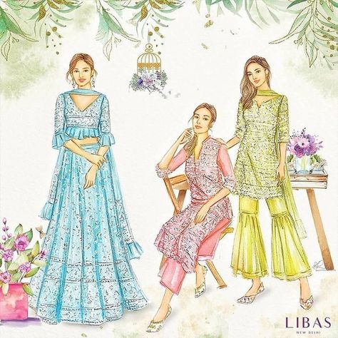 Indian Fashion Croquis, Indian Fashion Illustration Traditional, Sholapith Craft, Fashion Illustration Sketches Dresses Outfit, Ethnic Wear Illustration, Sari Illustration, Traditional Dress Illustration, Traditional Fashion Illustration, Indian Fashion Illustration