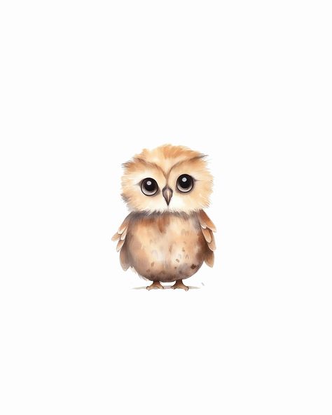 "Enrich your nursery with wisdom and charm by incorporating this beautiful watercolour owl painting in it. As a digital download, this art piece effortlessly brings a touch of woodland whimsy and soft, earthy tones to any nursery or big kid room.  !This listing is for a digital download and no physical product will be shipped! YOUR PURCHASE INCLUDES A PDF file containing a link to high-resolution 300-dpi JPG files in the following aspect ratio: 2:3 | 3:4 | 4:5 | ISO A0 | & Print Size: 11x14 HIGH Watercolour Owl, Owl Watercolor Paintings, Cute Owl Illustration, Cute Owl Drawing, Owl Nursery Art, Watercolour Nursery Art, Woodland Nursery Art, Owl Watercolor, Owl Nursery