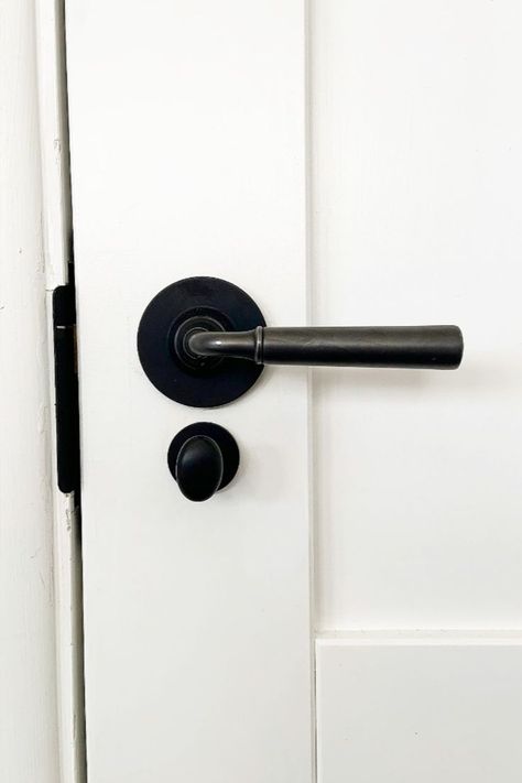 Timeless Door Hardware, Cottage Door Handles, Black Front Door Hardware, Black Lever Door Handles, Black Interior Door Handles, Mediterranean Doors, Black Door Hardware, Black Interior Door, Black Door Knobs