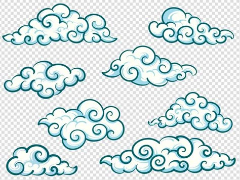 Premium Vector | Vector set of cartoon clouds free royalty vector Cloud Illustration Art, Clouds Aesthetic Drawing, Cloud Drawings, How To Draw Clouds, Clouds Illustration, Classroom Bathroom, Cartoon Sky, Geek House, Design With Letters