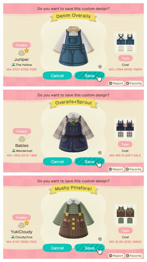 Acnh Aesthetic Clothes Codes, Animal Crossing Farm Clothes, Acnh Patterns Clothes, Ac Outfits, Acnh Tops Designs, Acnh Farm Outfit, Cute Acnh Outfits, Cute Acnh Outfit Codes, Acnh Clothing Codes Summer