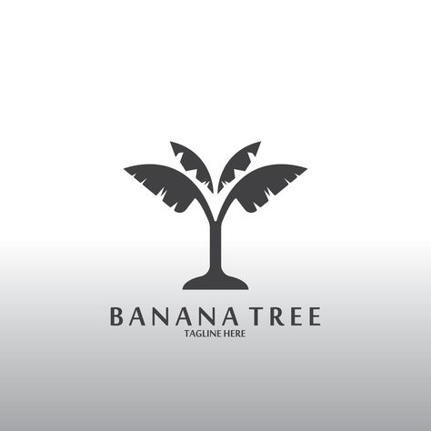 Banana Tree Tattoo Minimalist, Logo Banana, Banana Leaf Logo, Banana Tree Illustration, Banyan Tree Logo Design, Banana Tree Botanical Illustration, Starting A Coffee Shop, Plant Logos, Banana Plants