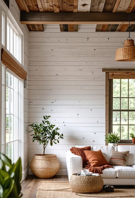 Cedar Shake Interior Wall, Whitewashed Pine Walls, Whitewash Knotty Pine Walls, Simple Accent Wall Ideas, Simple Accent Wall, Wall Decor Inspiration, Knotty Pine Walls, White Washed Pine, Bold Paint Colors